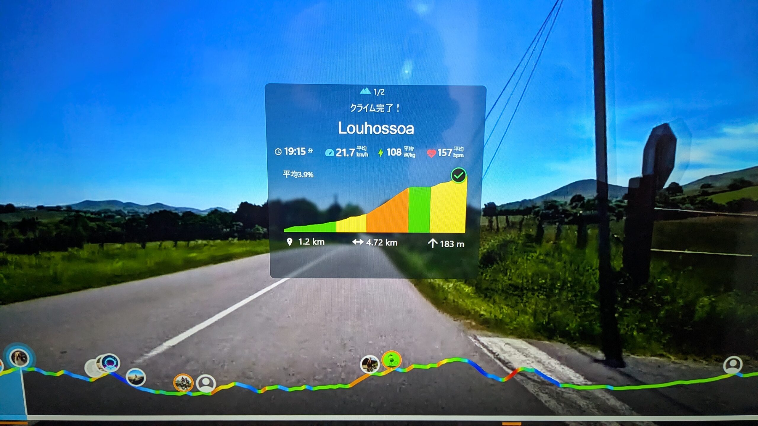 Tacx Trainingでピレネーを走る　Stage2　バスクふもとの丘